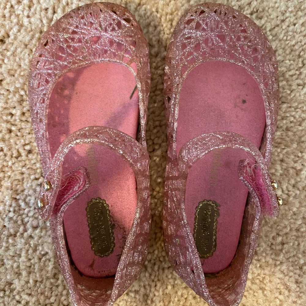 Mini Melissa Mary Jane jelly shoe in sparkly pink